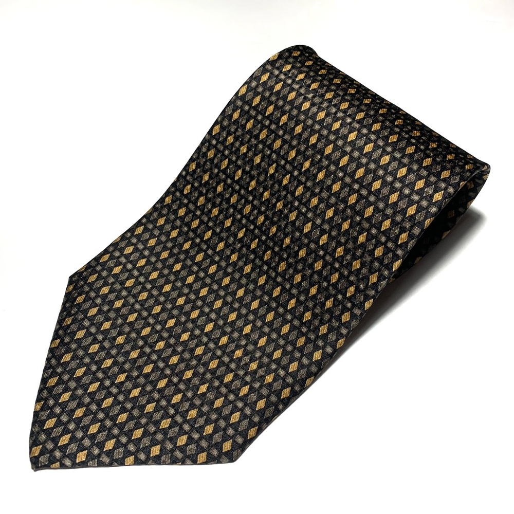 NWT Daniel de Fasson Handmade 100% Silk Geometric Diamond Multicolor Neck Tie